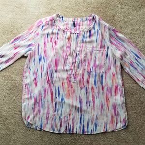 Misses size large brush stroke top/blouse